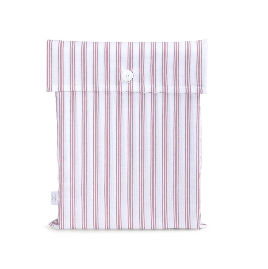 ticking stripe rose pink duvet cover by harriet hare