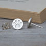 Paw Print Earring Studs In Solid Sterling Silver, thumbnail 1 of 5