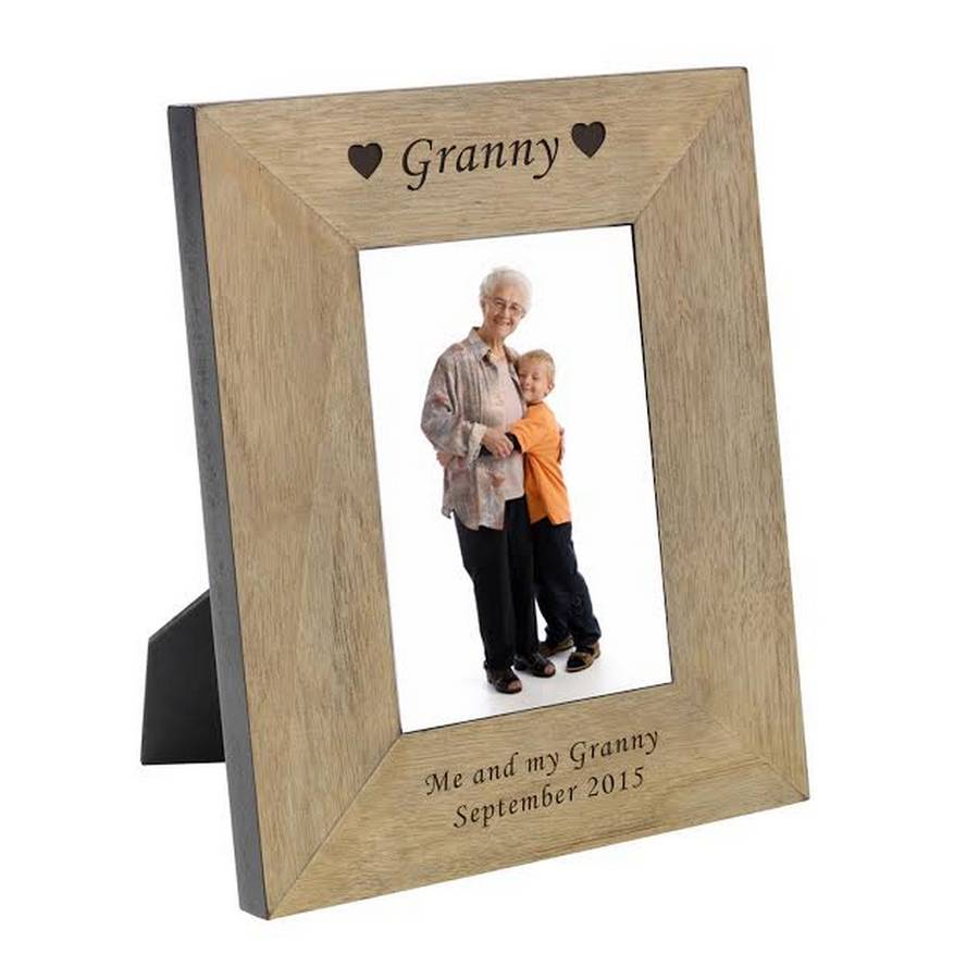 Granny Personalised Wooden Photo Frame By Chalk And Cheese Candles And
