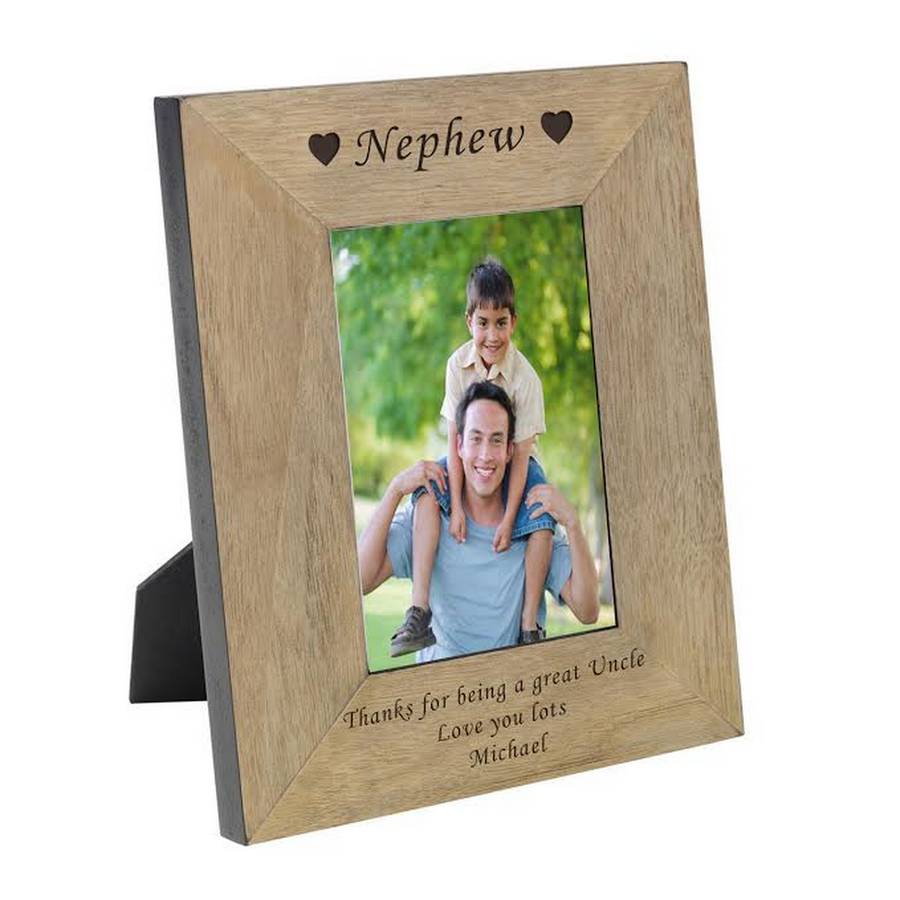 Nephew Personalised Wooden Photo Frame By Chalk And Cheese Candles And Wax Melts