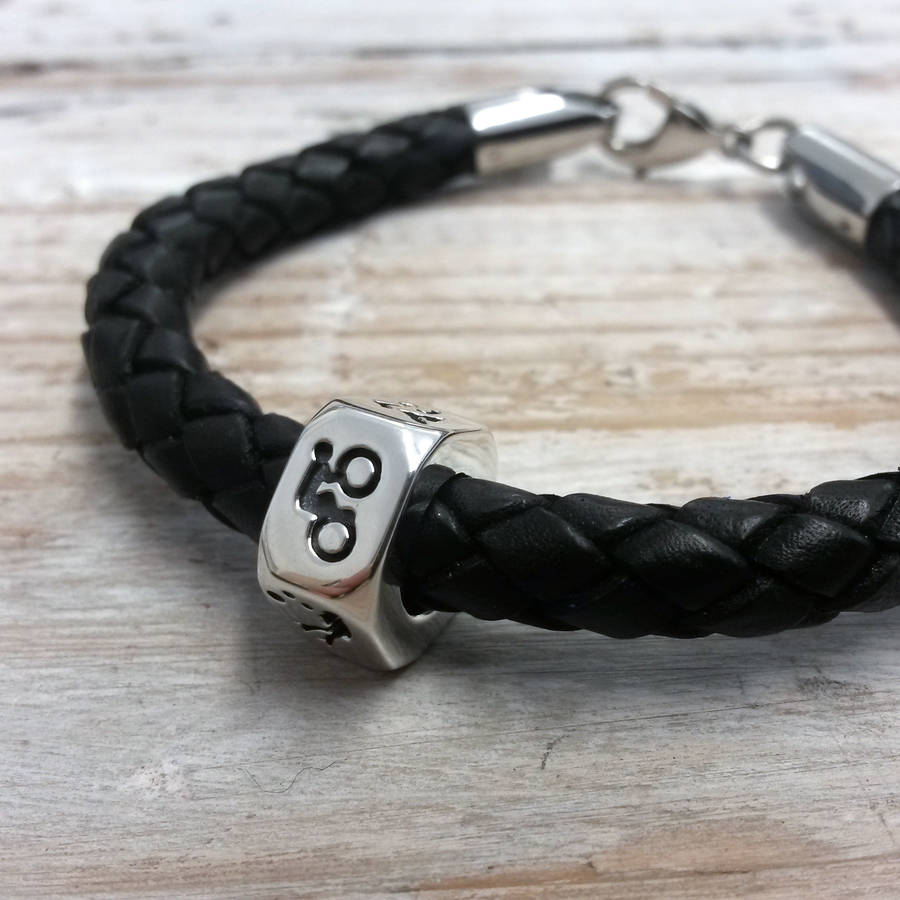 Men's Sport Charm Leather Bracelet By Scarlett Off The Map Jewellery