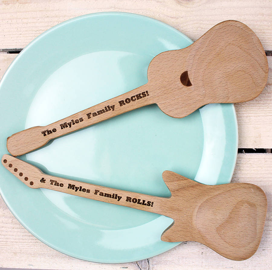 Personalised Electric And Acoustic Guitar Spoon Set By 3 ...