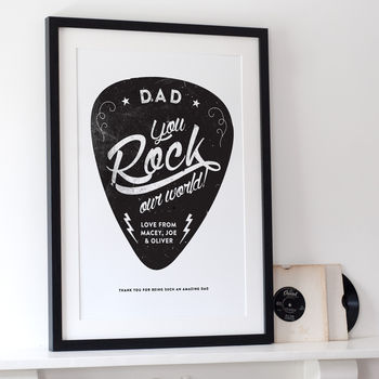 Personalised 'You Rock My World' Guitar Pick Print, 11 of 12