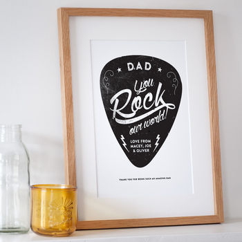 Personalised 'You Rock My World' Guitar Pick Print, 6 of 12