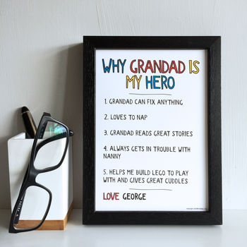 Personalised Why Grandad Grandpa Is My Hero Print, 2 of 4