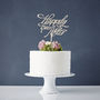 Elegant 'Happily Ever After' Wooden Wedding Cake Topper, thumbnail 1 of 2