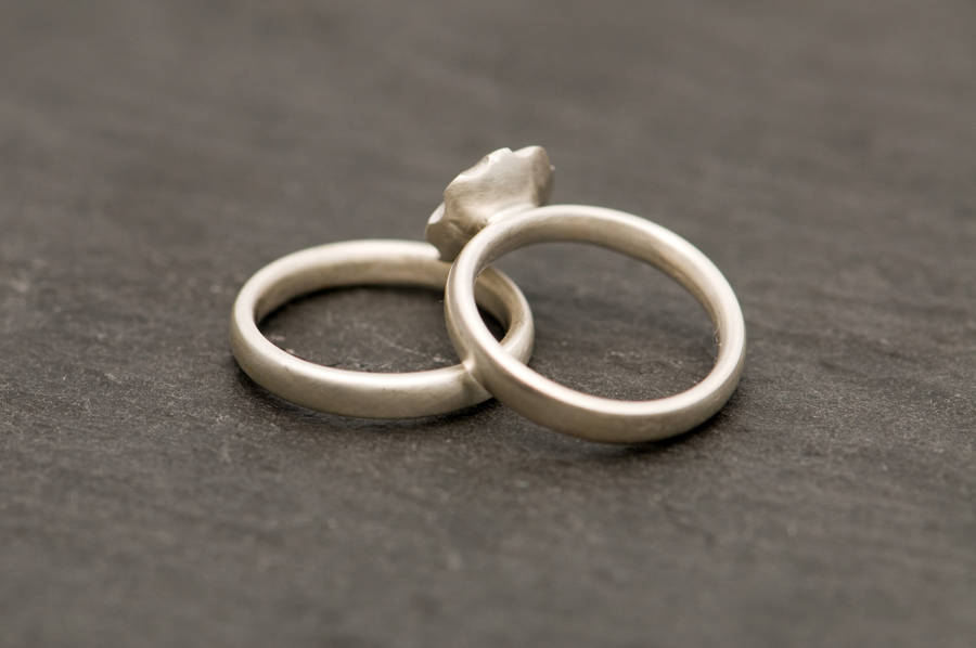 white topaz wedding set by william white | notonthehighstreet.com