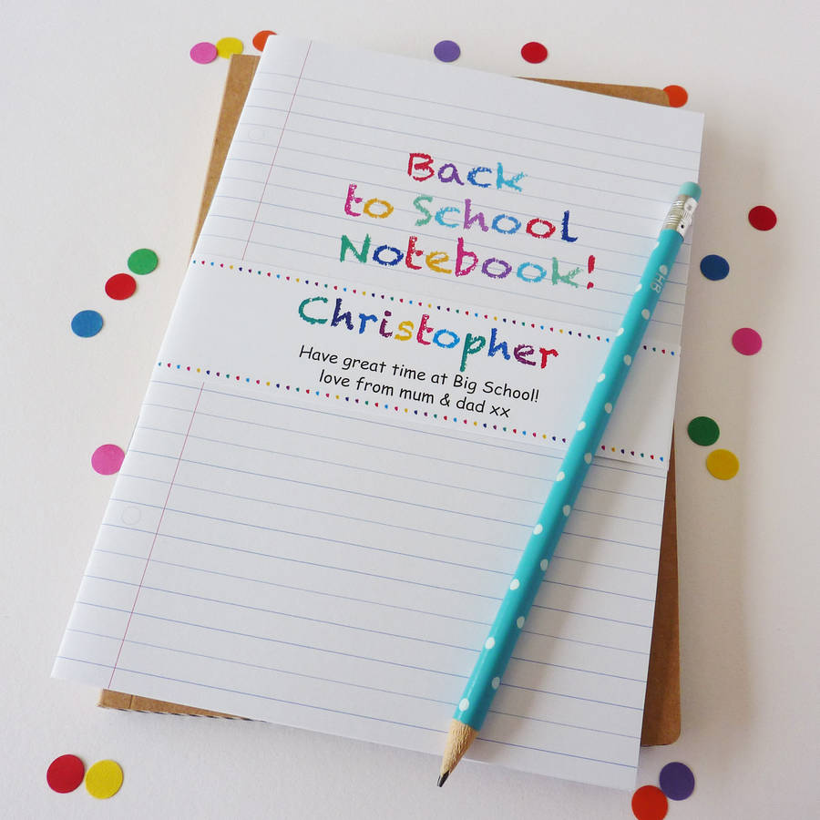 Back To School Notebook By Little Cherub Design | notonthehighstreet.com