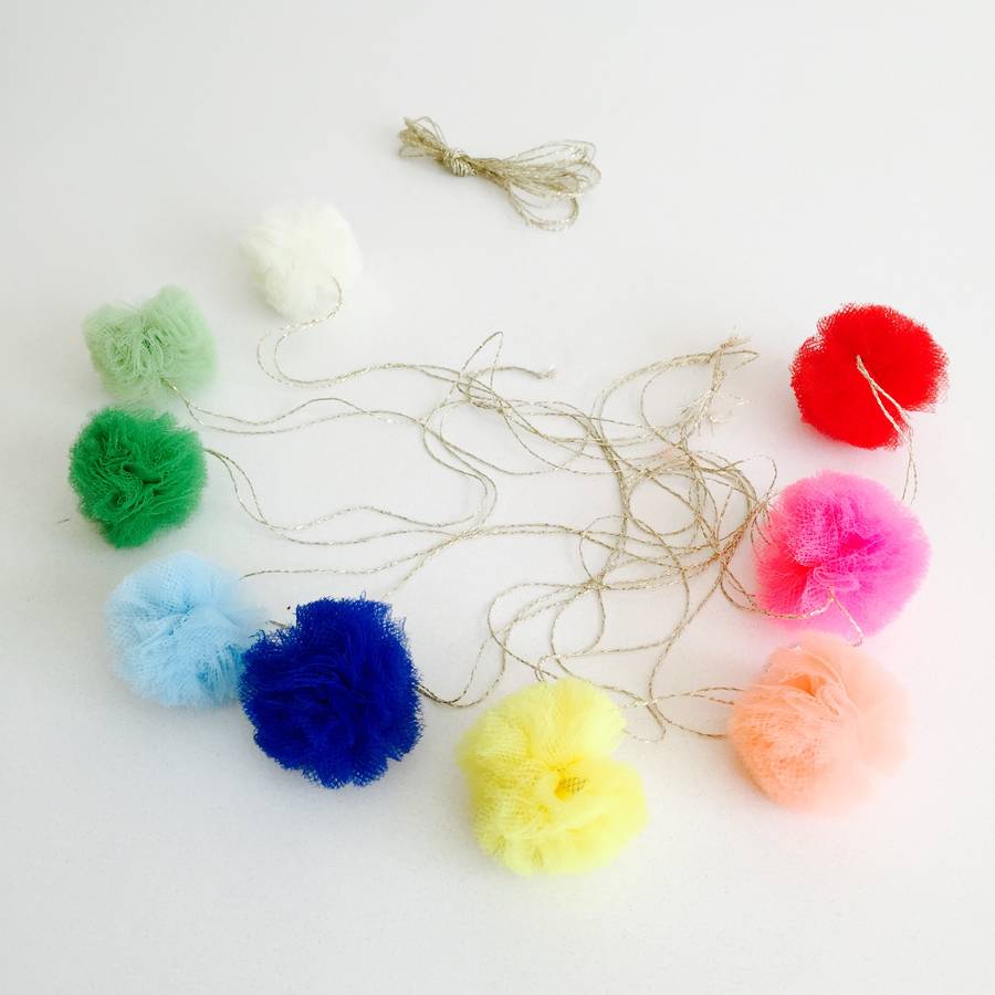 Pom Pom Garland W Gold String By Little Baby Company