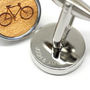 Wooden Bicycle Cufflinks, thumbnail 3 of 5
