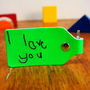 Your Child's Handwriting Engraved On A Leather Key Fob, thumbnail 2 of 7