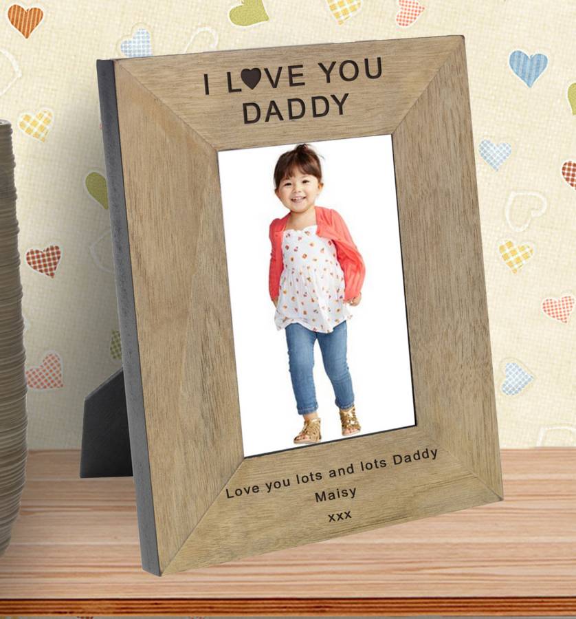 I Love You Daddy Personalised Photo Frame By Chalk And Cheese Candles