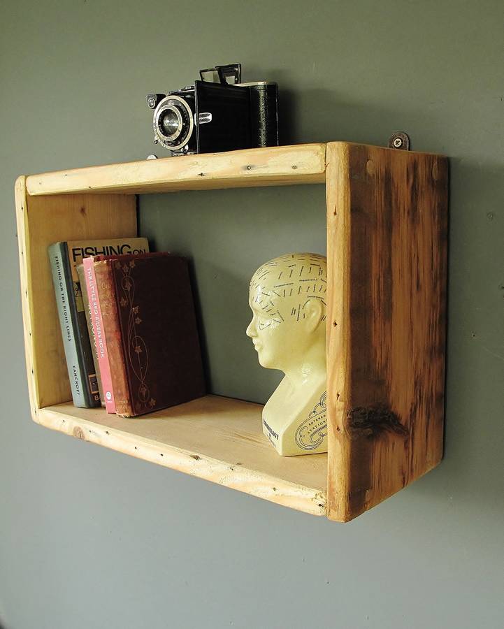 reclaimed vintage wood shelving units by seagirl and magpie