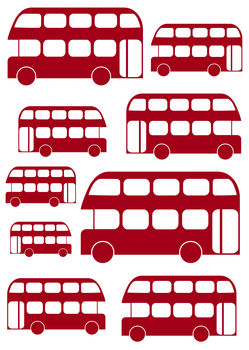 Mini London Buses And Cab Wall Stickers, 2 of 3