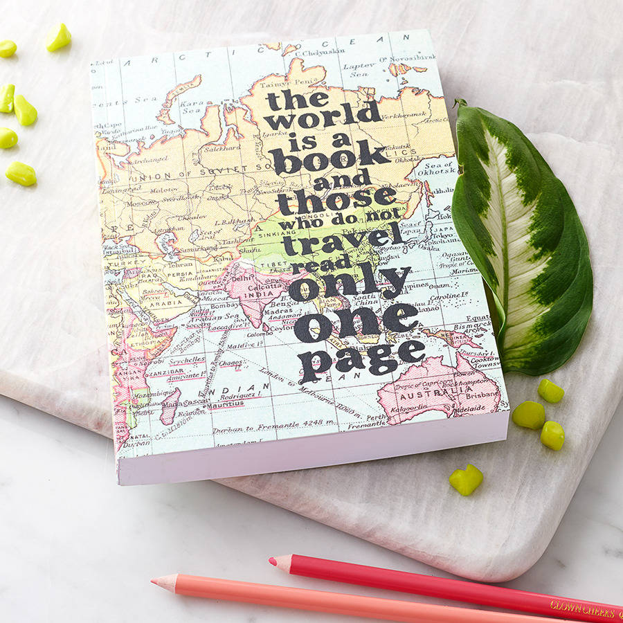 Inspirational 'The World Is A Book…' Travel Journal By Bookishly