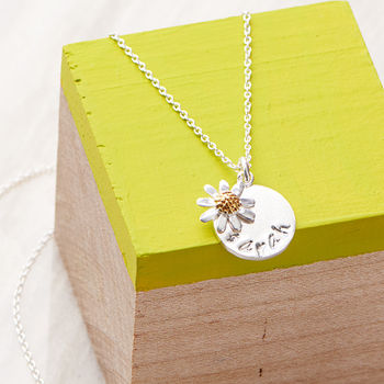 Silver Name And Daisy Necklace, 3 of 6