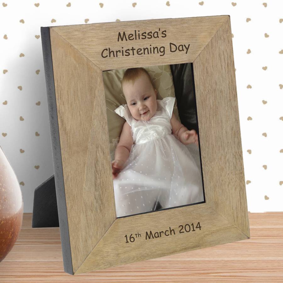 Personalised Christening Day Wooden Picture Frame By Chalk And Cheese ...