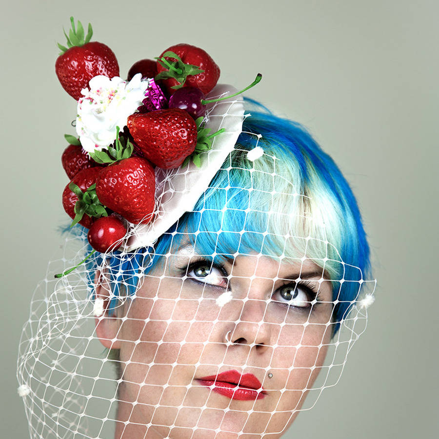 strawberry top fascinator