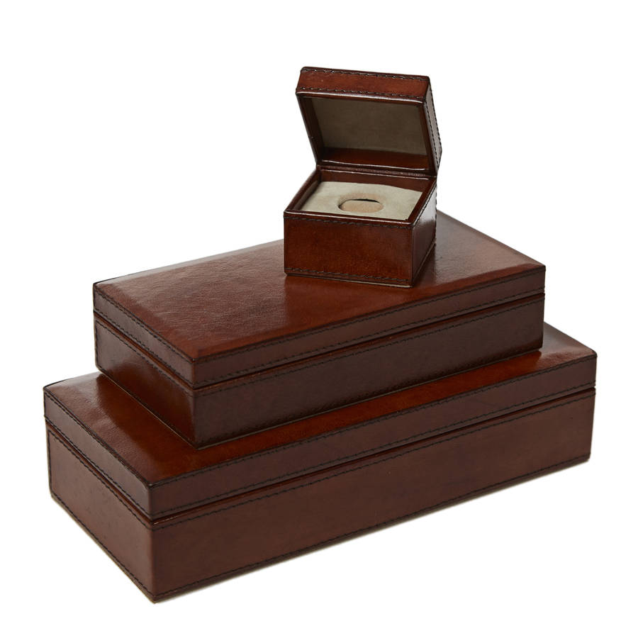 Mens Personalised Leather Cufflink Box By Life of Riley