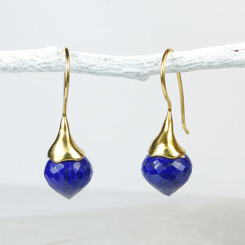 Lapis Lazuli Vermeil Drop Earrings, 3 of 4