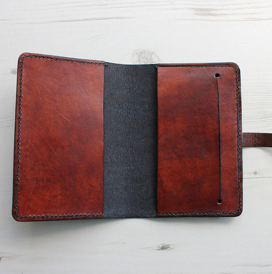 Leather Notebook Cover With Button Stud Closure By Hide & Home ...
