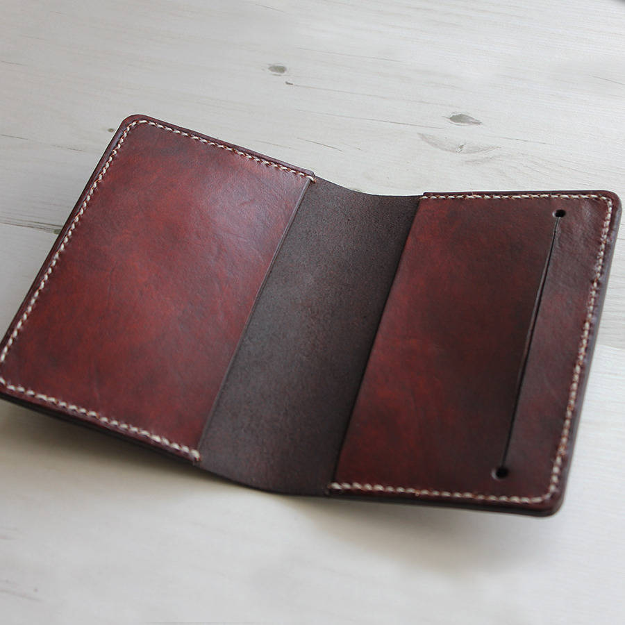Leather Notebook Cover With Pocket By Hide & Home | notonthehighstreet.com