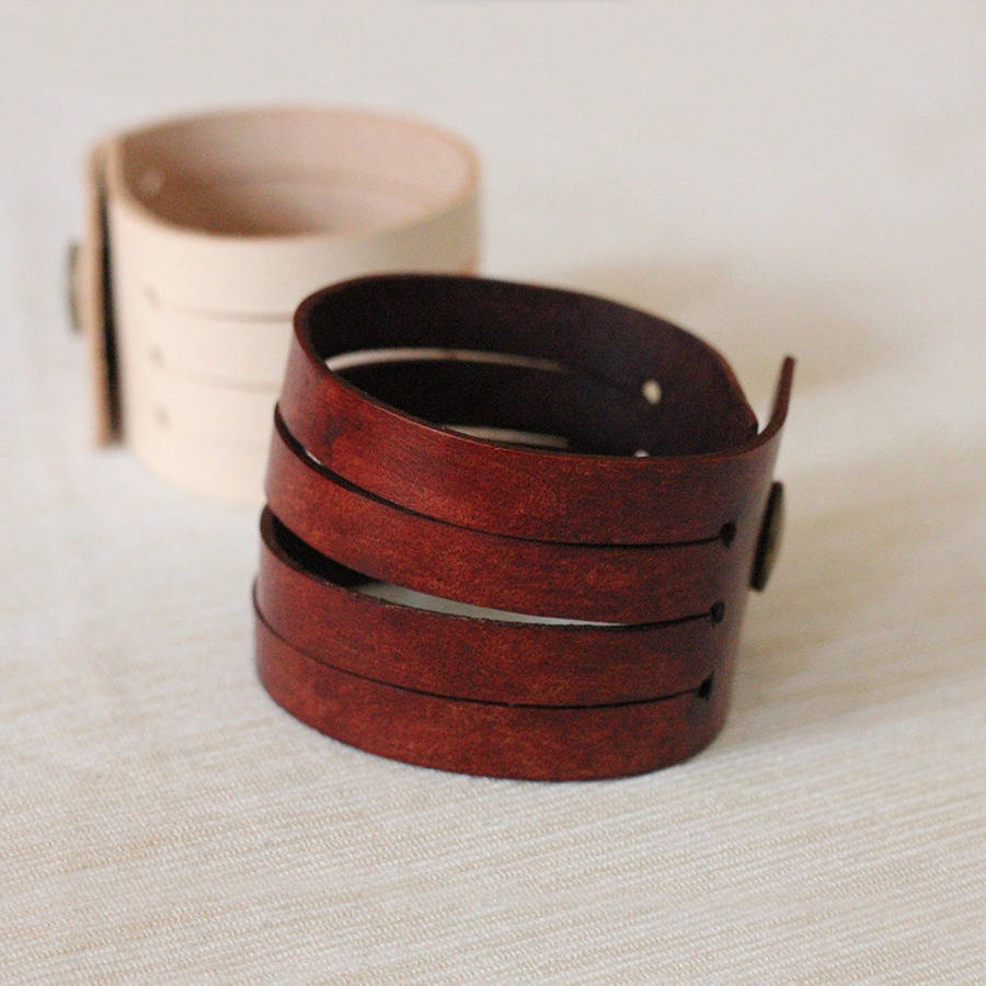 leather cuff bracelet by hide & home