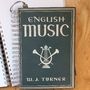 'English Music' Upcycled Notebook, thumbnail 1 of 3