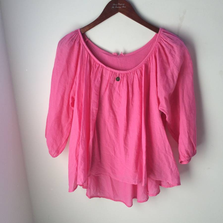 Freya Cotton Smock Top Pink By Law and Co. | notonthehighstreet.com