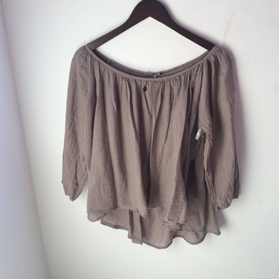 Freya Cotton Smock Top Taupe By Law and Co. | notonthehighstreet.com