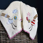 Personalised Knitted Rabbit Baby Blanket Small, thumbnail 4 of 5