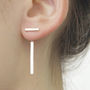 Silver T Bar Two Way Earring Jackets, thumbnail 1 of 7