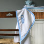 Personalised Hooded Baby Towel With Pink Or Blue Trim, thumbnail 8 of 11