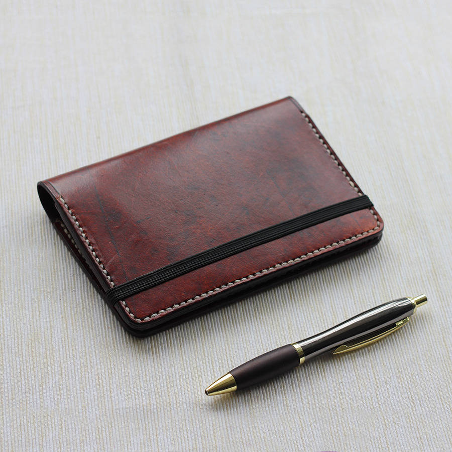 Leather Notebook Cover With Pocket By Hide & Home