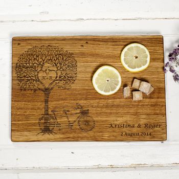 Tree Of Love Personalised Oak Chopping Board, 2 of 4