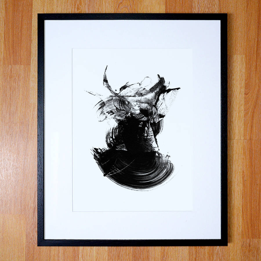 Abstract Art, Black And White Contemporary Art Print By