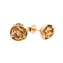 Gold Plated Rose Stud Earrings, thumbnail 2 of 4