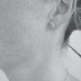 Silver Rose Stud Earrings, thumbnail 2 of 2