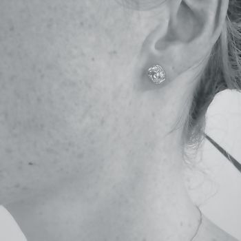 Silver Rose Stud Earrings, 2 of 2