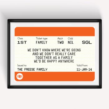 Personalised Family Train Ticket Print, 3 of 5