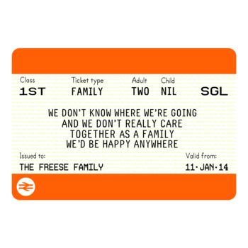 Personalised Family Train Ticket Print, 5 of 5