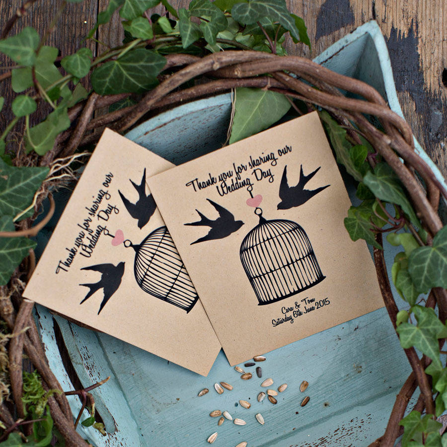 10 Love Birds Personalised Seed Packet Favours, 1 of 6