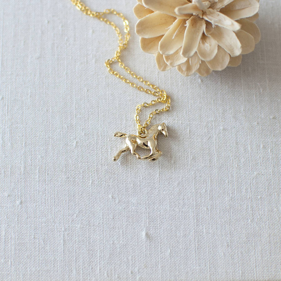 dainty horse charm necklace by juju treasures