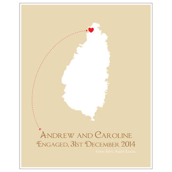Engaged In St Lucia Personalised Print, 3 of 11