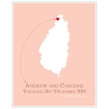 Engaged In St Lucia Personalised Print, 4 of 11