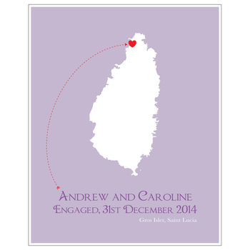 Engaged In St Lucia Personalised Print, 5 of 11