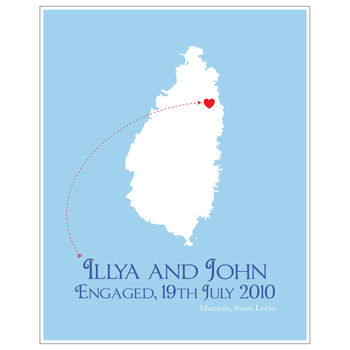 Engaged In St Lucia Personalised Print, 6 of 11