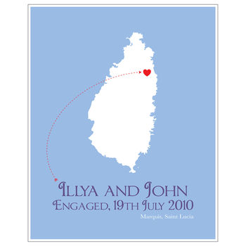 Engaged In St Lucia Personalised Print, 7 of 11