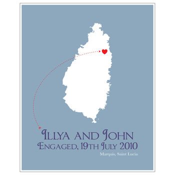 Engaged In St Lucia Personalised Print, 8 of 11