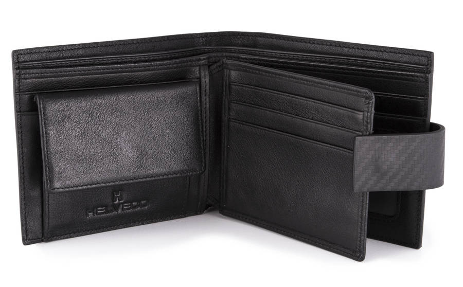 Black Carbon Fiber Effect Leather Wallet By Helveco UK ...